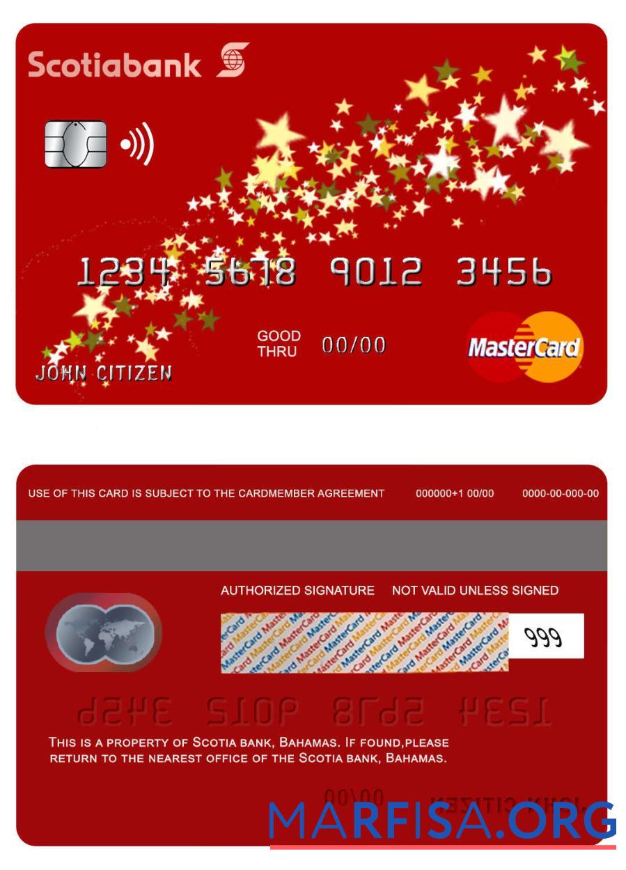 Downloadable Bahamas Scotia bank mastercard template